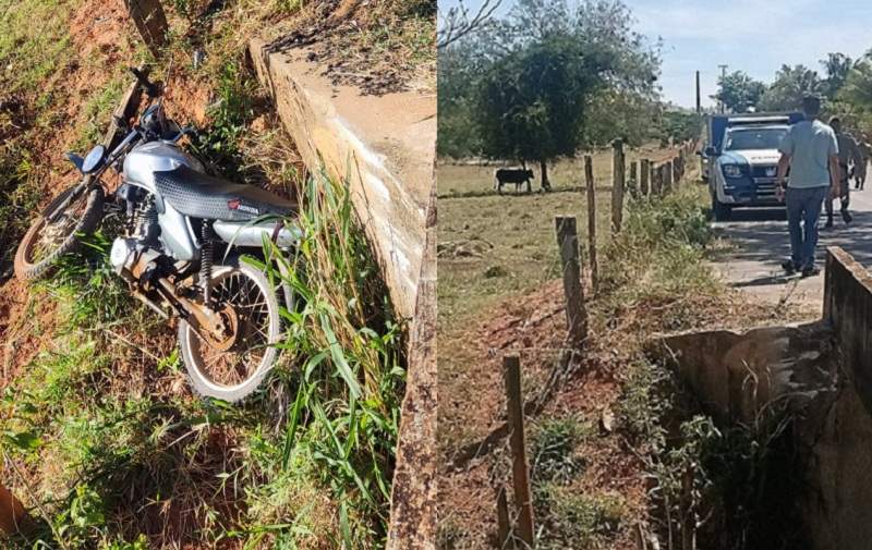 Motociclista morre após perder controle da moto e colidir com ponte em Vereda