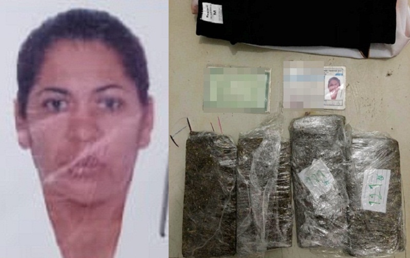 Mulher é presa após tentar entrar com drogas no Presídio de Teixeira, neste domingo 12/03