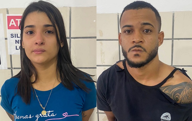 Casal é preso com arma e drogas após abordagem da PM no Bairro Redenção em Teixeira