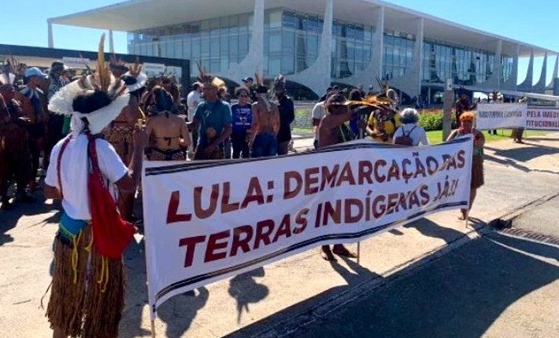 Indígenas do sul da Bahia protestam em Brasília por demarcação e segurança