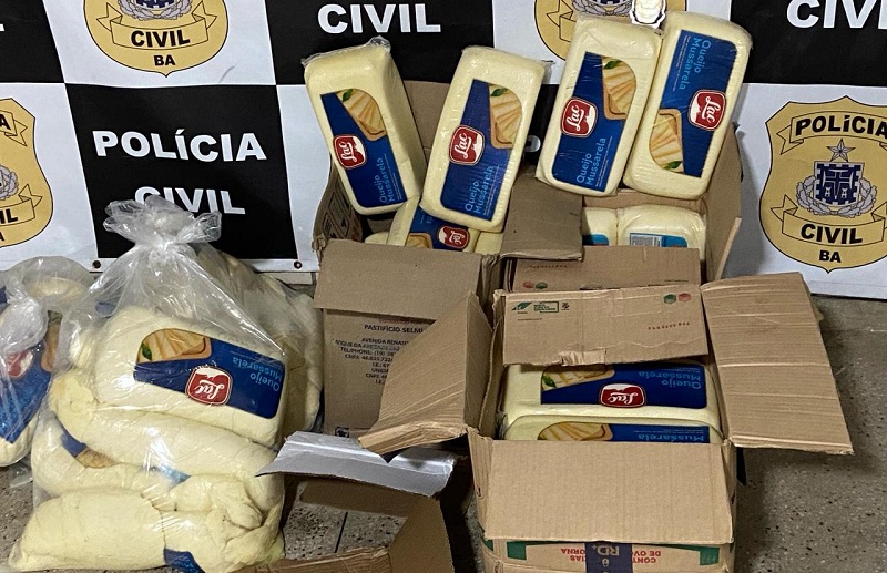 Operação da Polícia Civil da BA e MG recupera 10 Toneladas de queijo avaliadas em R$ 250 Mil