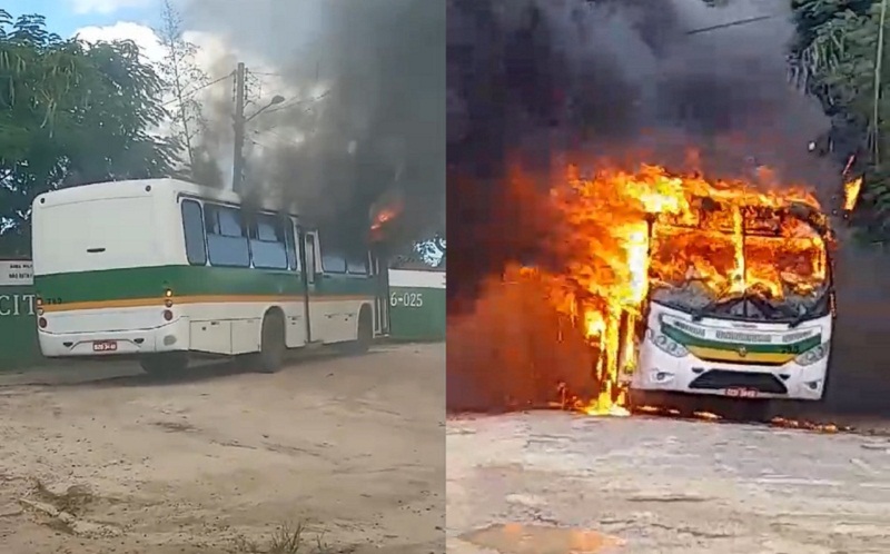 Violência Urbana: Ônibus Coletivo é incendiado por criminosos em Itamaraju em represália à morte de 