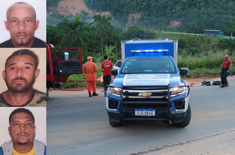 Identificadas as três vítimas fatais de acidente na BR 101 em Itamaraju